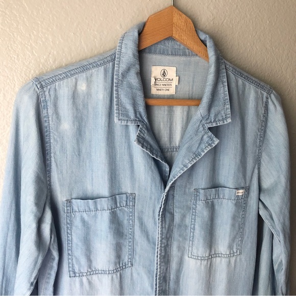 Volcom Lightweight Stonewashed Denim Jumpsuit - Picture 2 of 9